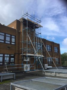 scaffolding equipment on the back of the government office in Lincoln - image 2