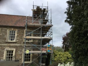 scaffolding on the side of Cammeringham Manor