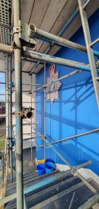 scaffolding for the Lincolnshire Police building in Grantham