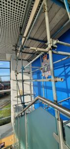 scaffolding for the Lincolnshire Police building in Grantham