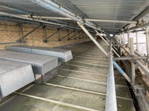 temporary roof installation at st marks station in Lincoln