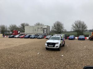 a lorry moving a gas turbine onto a construction site for installation