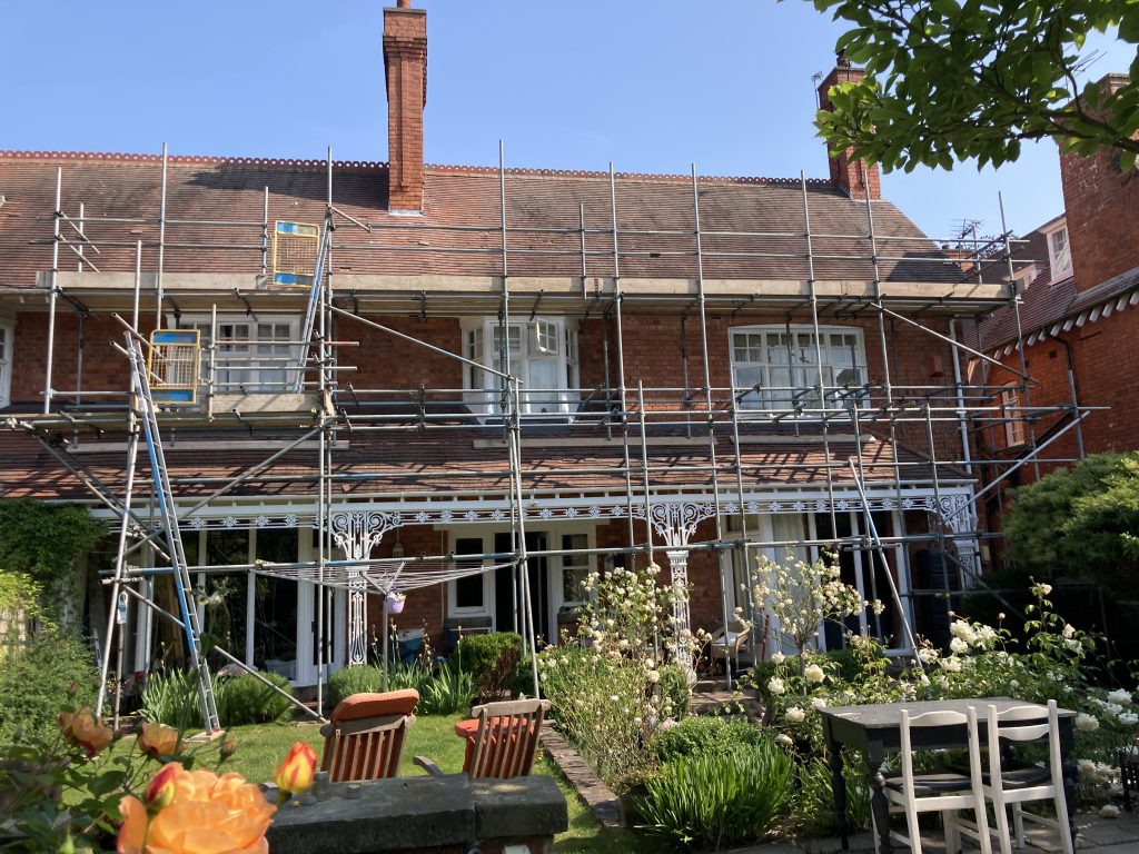 Scaffolding On Front Of House - Solar Panel Fitting | Premier Access Scaffolding