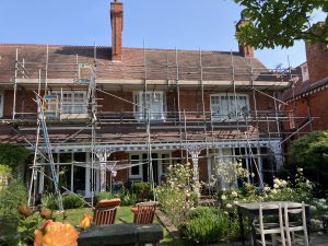 Scaffolding On Front Of House - Solar Panel Fitting | Premier Access Scaffolding
