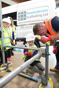 Lincolnshire Construction Week - Children Learning How To Erect Scaffolding | Premier Access Scaffolding